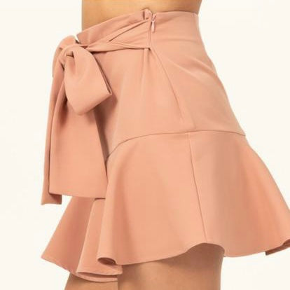 Mauve Asymmetrical Ruffled Skirt