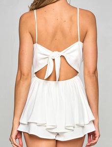 Floaty White Spaghetti Strap Romper