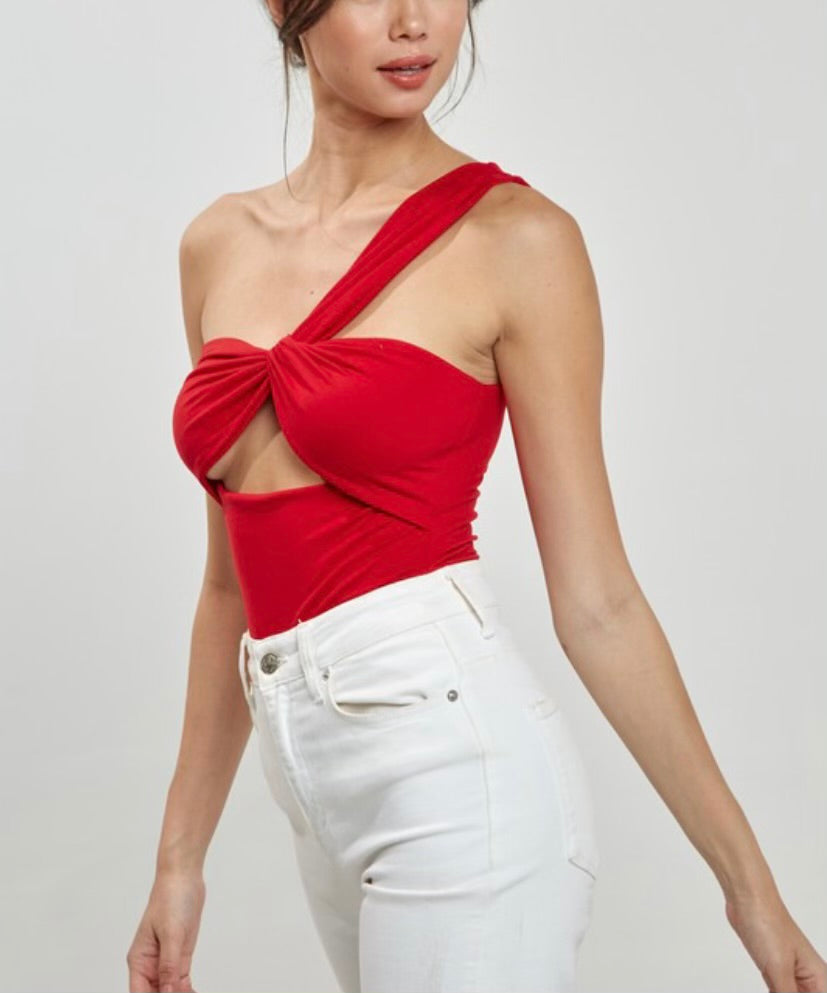 Red Reversible CutOut Bodysuit