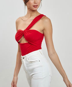 Red Reversible CutOut Bodysuit