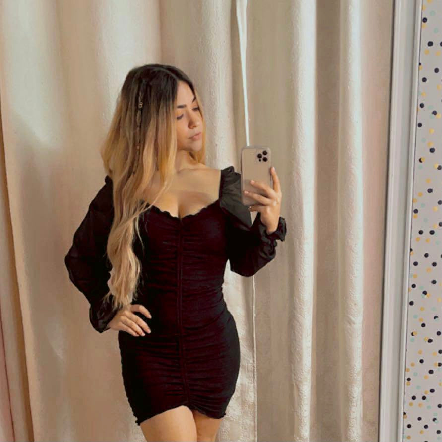 Long Sleeves Bodycon Black Dress