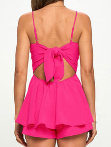 Floaty Hot Pink Spaguetti Strap Romper