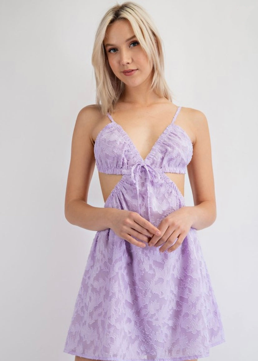 Lavender CutOut Short Dress