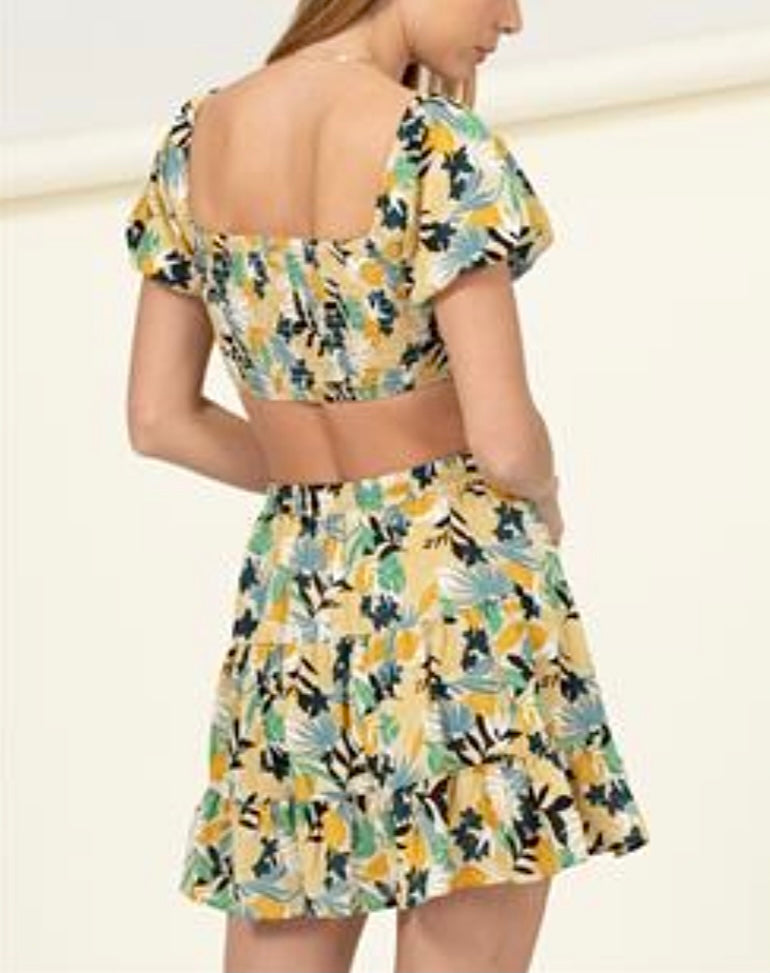 Tropical Yellow Two Piece Set