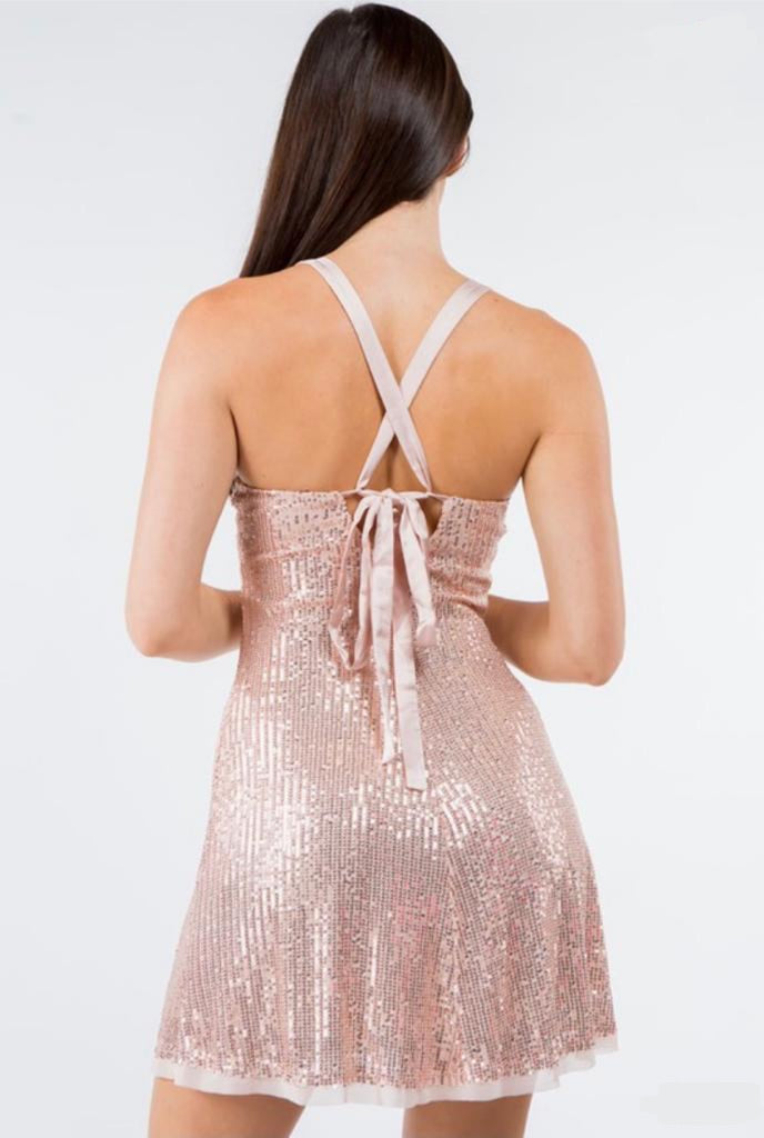 Silver Cream Sequined Dress