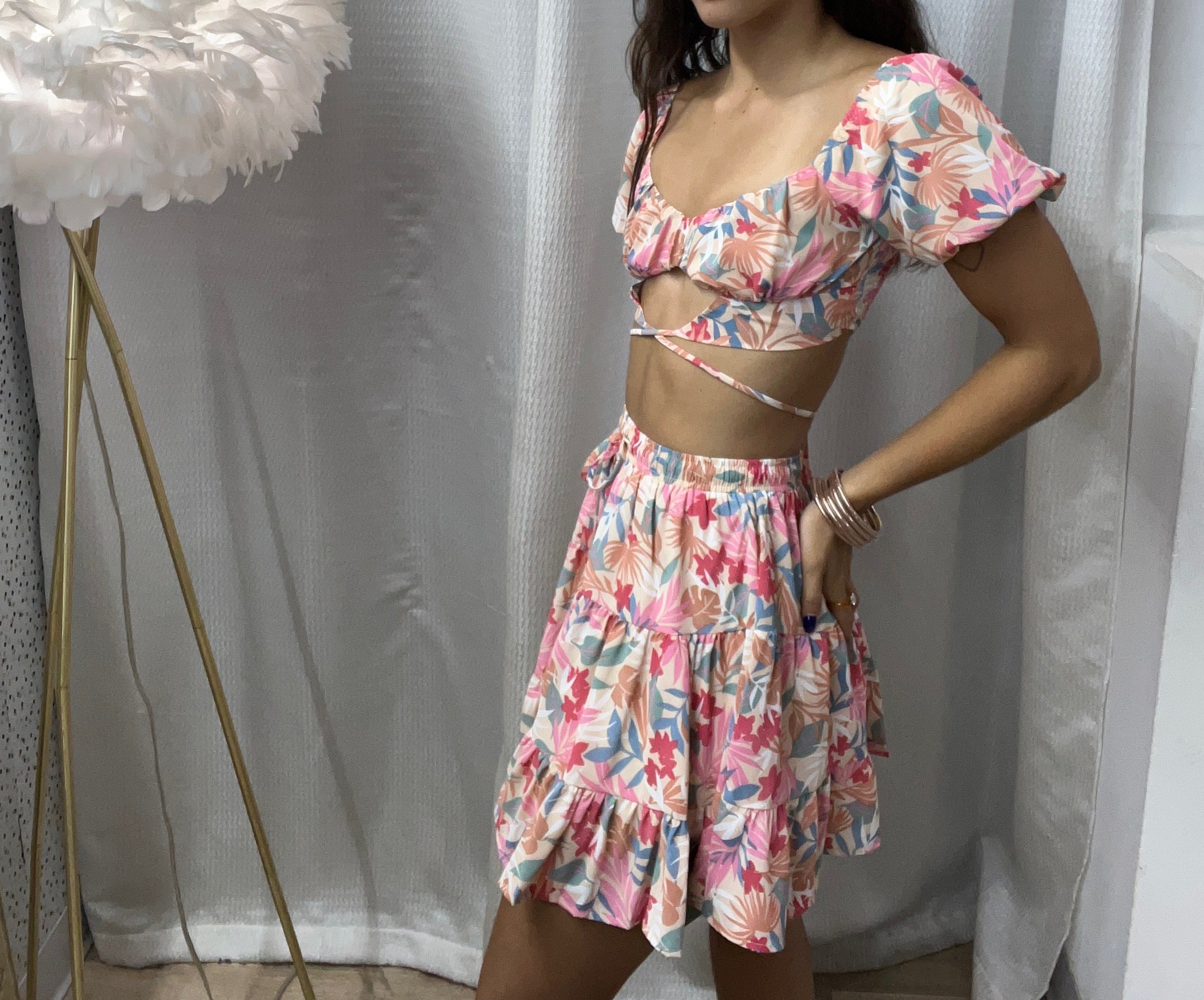 Tropical Pink Two Piece Set