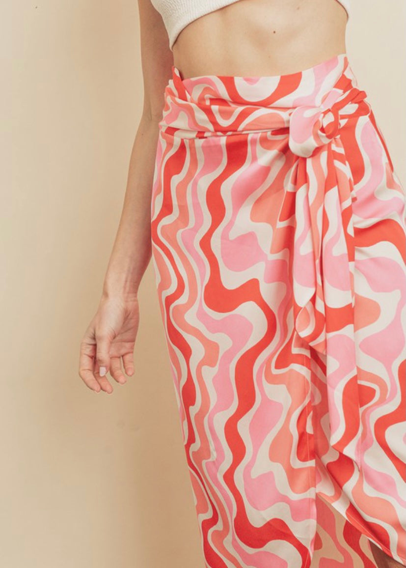 Groovy Swirl Wrap Around Skirt