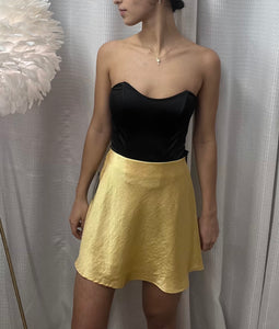 Satin Gold Mini Skirt