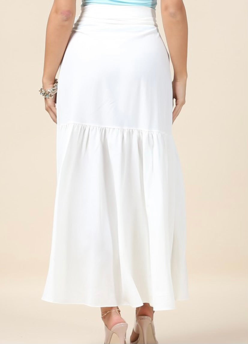 Wrap Around White Multiway Skirt / Dress