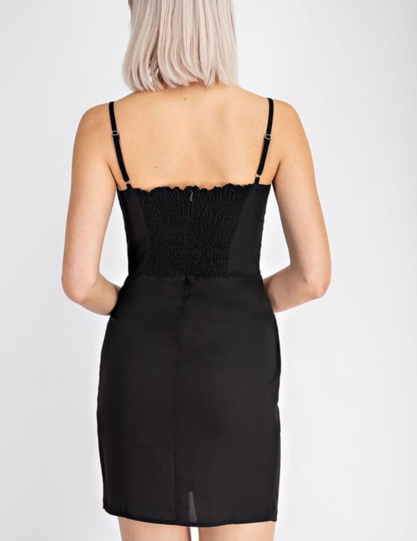 Black Cutout Asymmetric Dress