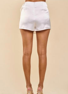 Satin White Wrap Around Skort