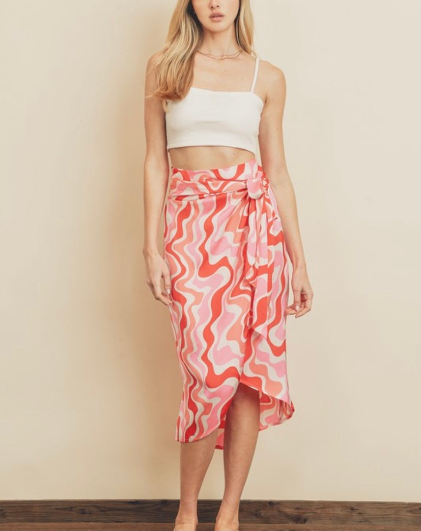 Groovy Swirl Wrap Around Skirt