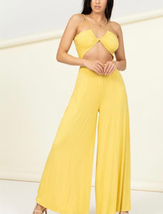 Yellow Cutout Jumpsuit