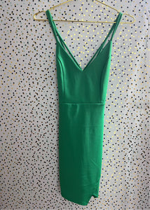 Green Asymmetric Bodycon Dress