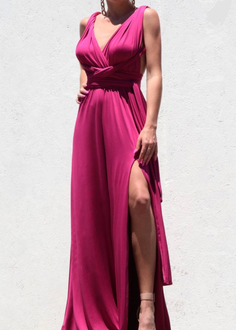 Magenta Long Formal Multiway Dress