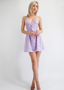 Lavender CutOut Short Dress