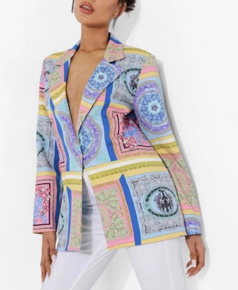 Statement Baroque Print Blazer