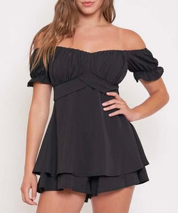 Black Off The Shoulder Romper