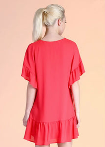 Red Tunic Dress with Lining