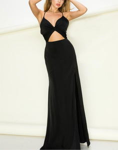 Black Long Satin Dress