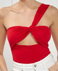 Red Reversible CutOut Bodysuit