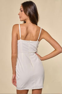 White Asymmetric Short Dress