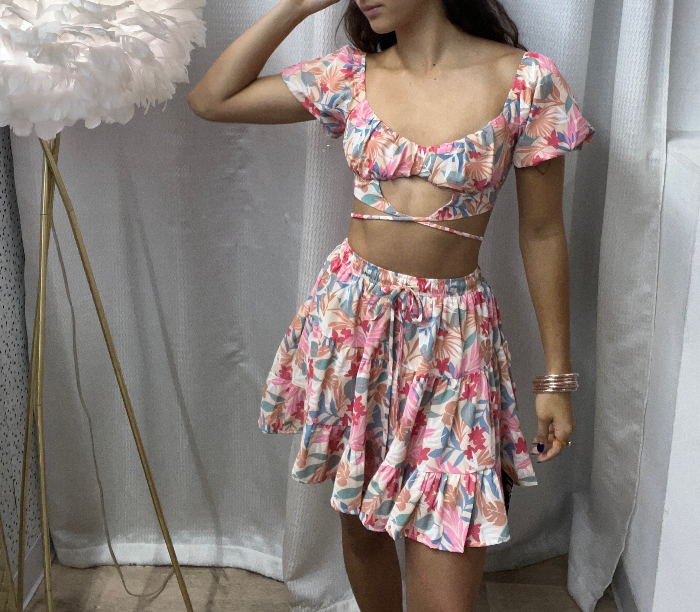 Tropical Pink Two Piece Set