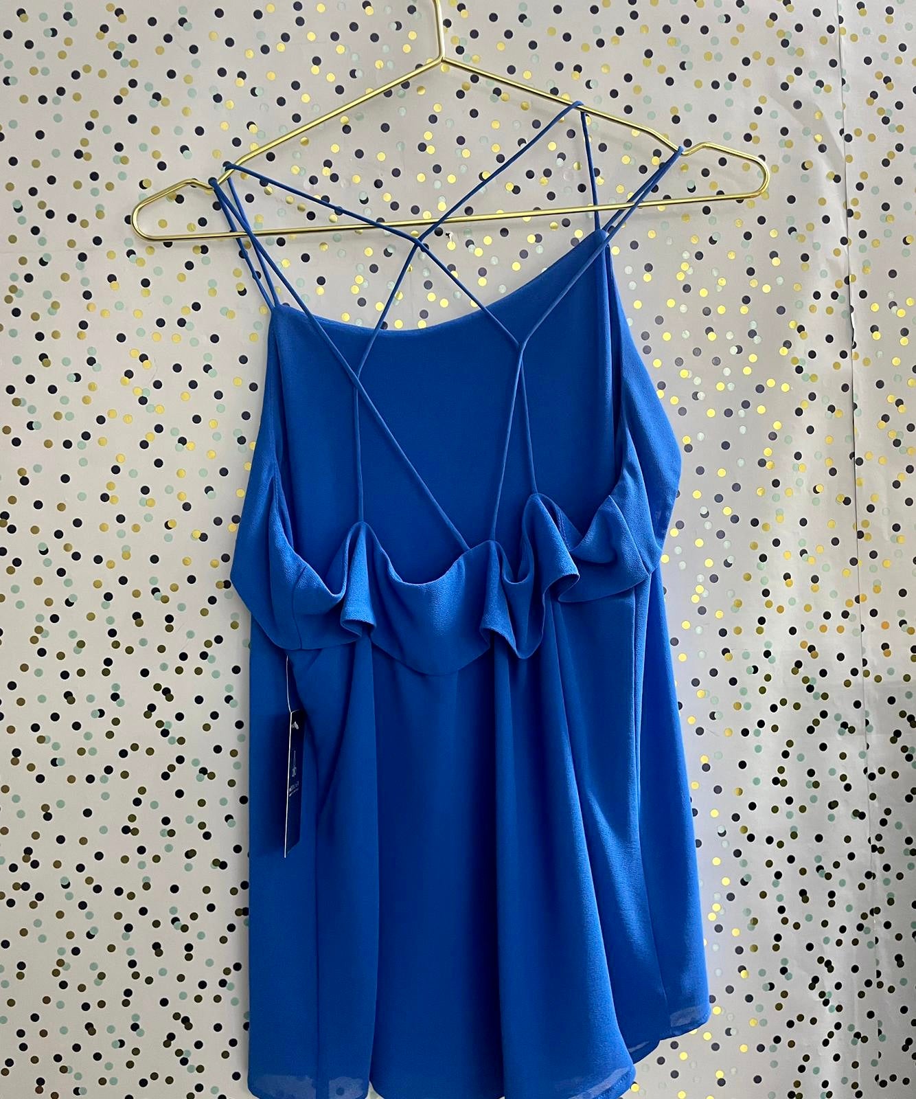 Royal Blue Spaghetti Straps Blouse