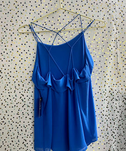 Royal Blue Spaghetti Straps Blouse