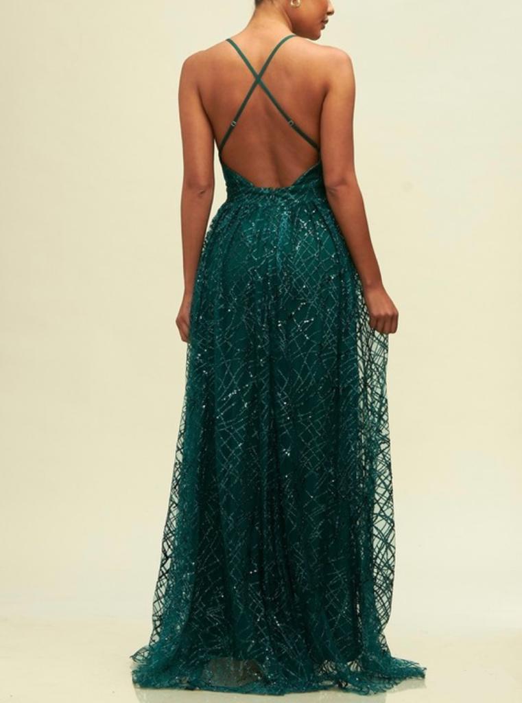 Emerald Green Sequined Dress