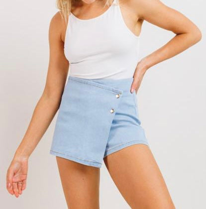 Light Blue Denim Skort