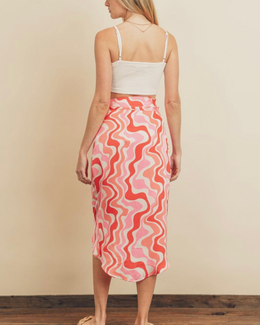 Groovy Swirl Wrap Around Skirt