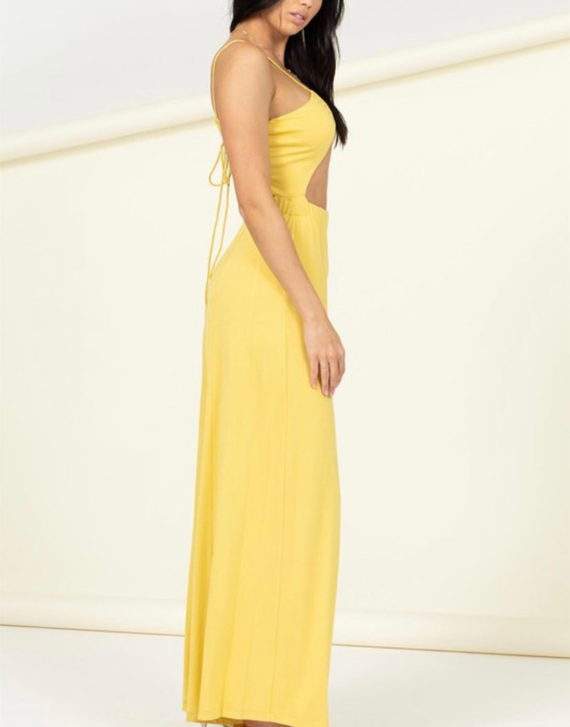 Yellow Cutout Jumpsuit