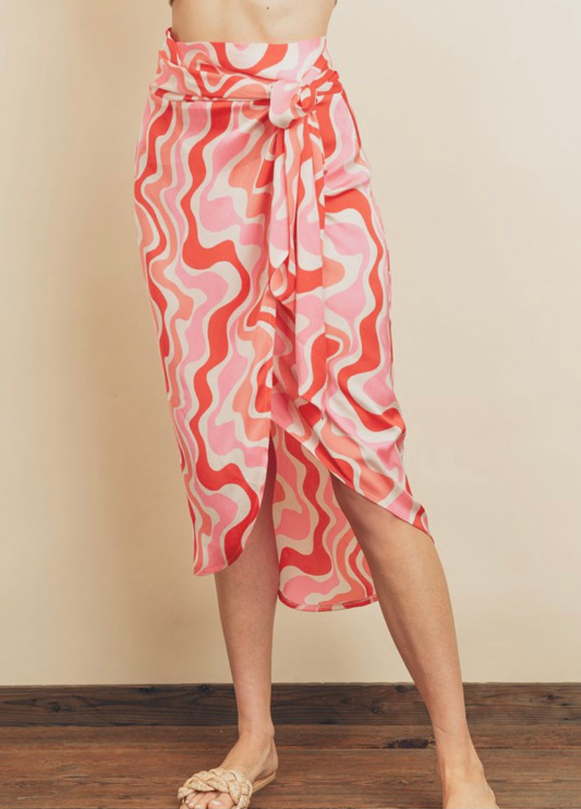 Groovy Swirl Wrap Around Skirt