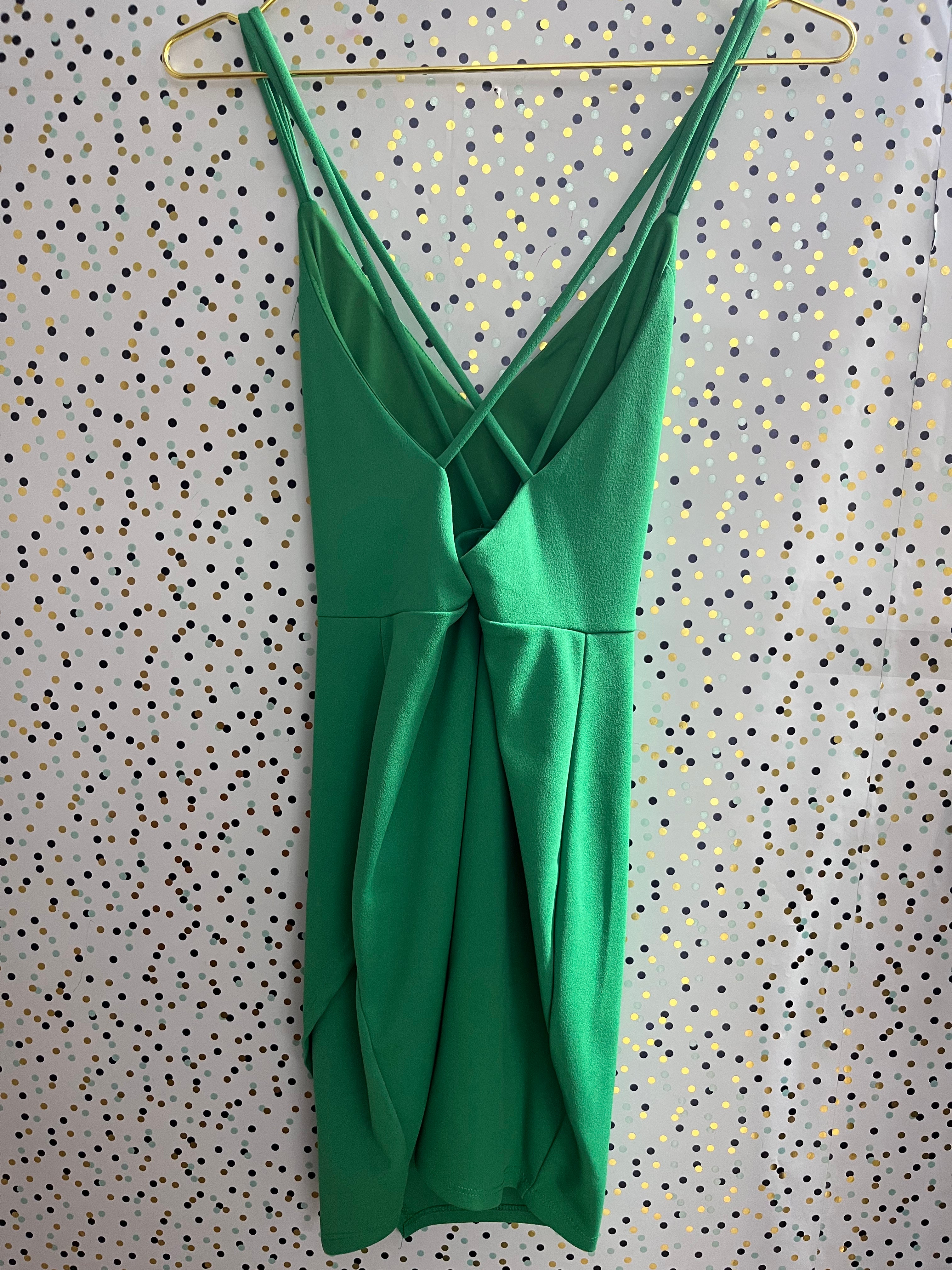 Green Asymmetric Bodycon Dress