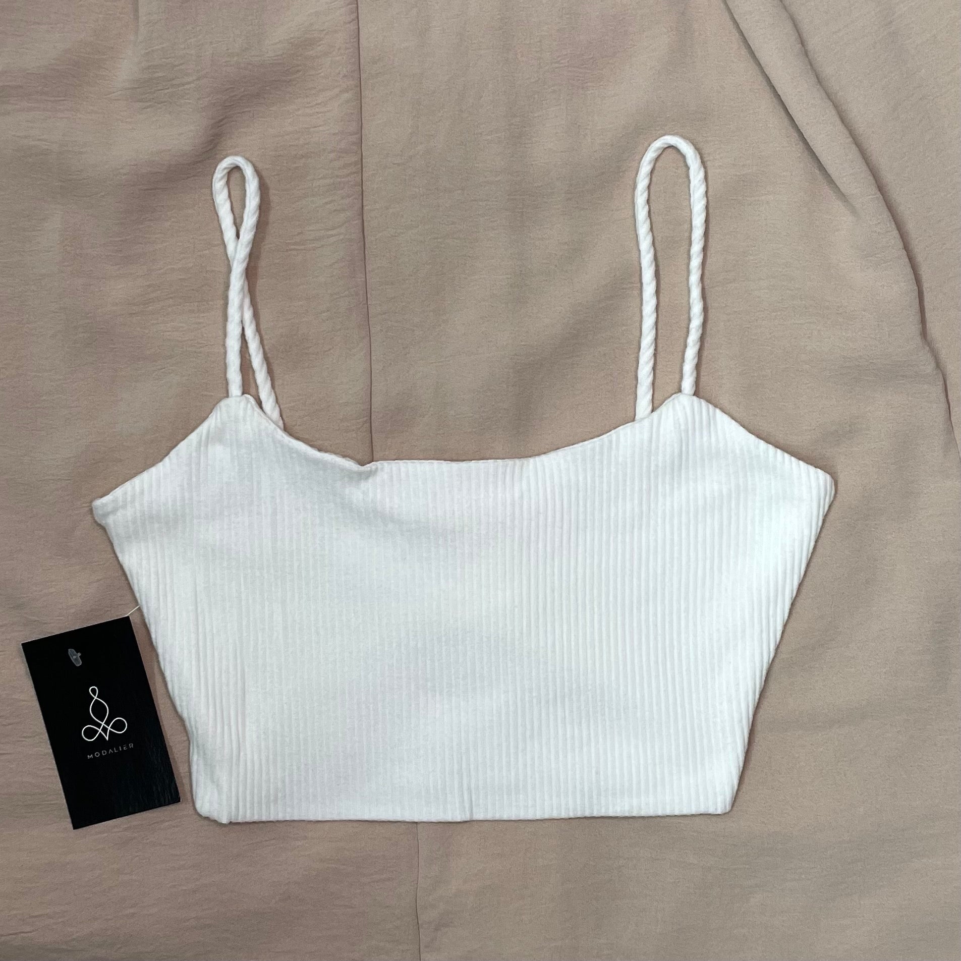 Ribbed White Crop Top