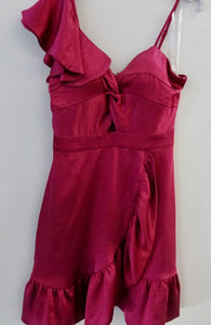 Magenta Satin Dress