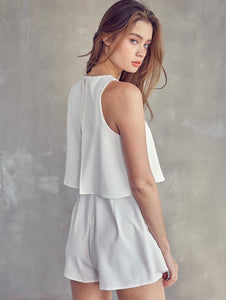 Bold White Layered Romper