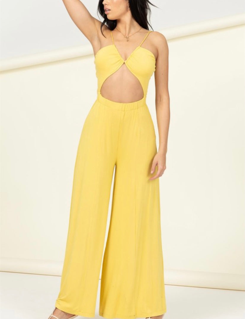 Yellow Cutout Jumpsuit