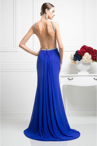 Purple Cutouts Backless Long Dress