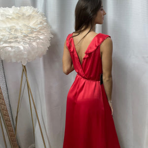 Slit Red Dress