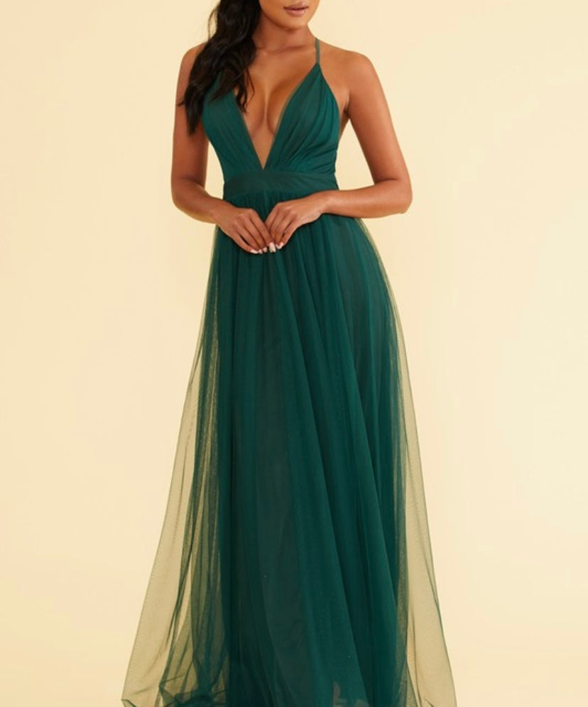 Emerald Green Tulle Dress