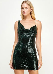 Hunter Green Sequined Dress