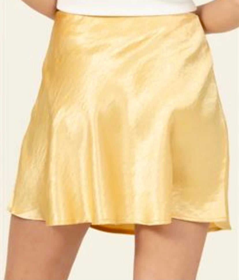 Satin Gold Mini Skirt