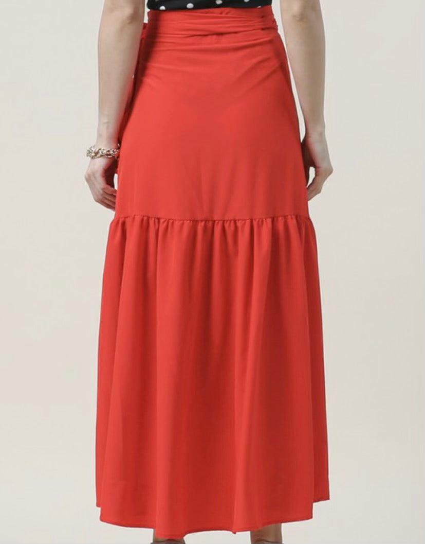 Wrap Around Multiway Red Skirt/ Dress