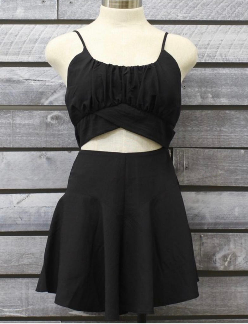 Black Front Cutout Romper