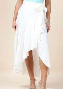 Wrap Around White Multiway Skirt / Dress